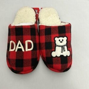 Men’s slippers plaid red and black ,size M